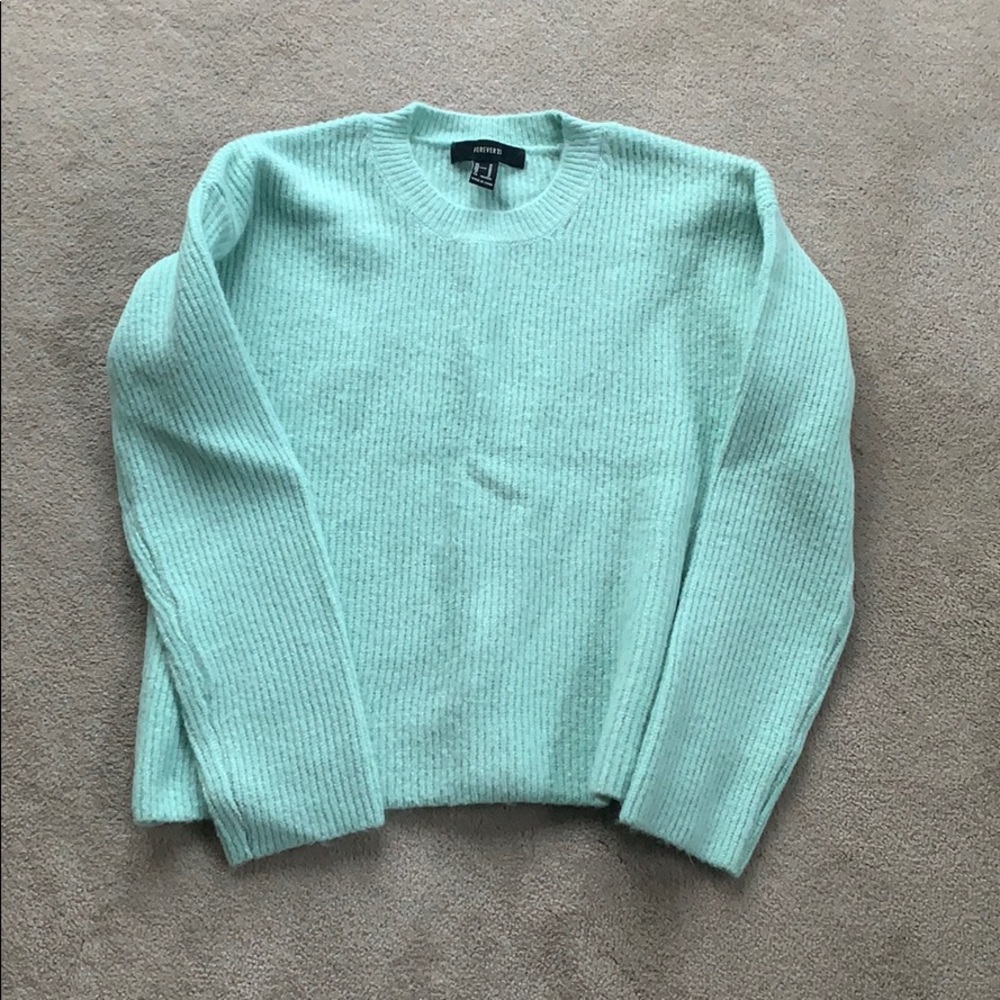 mint green sweater